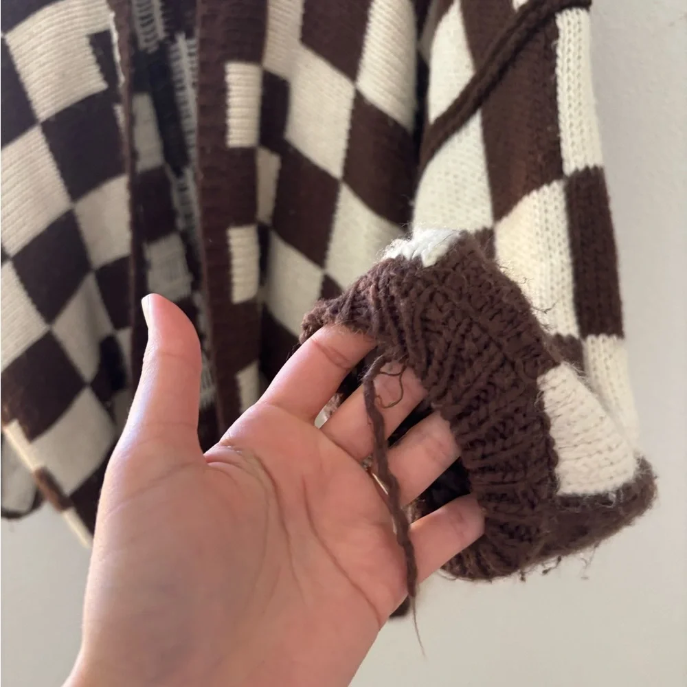 Boutique checkered oversized cardigan - Picture 7 of 7